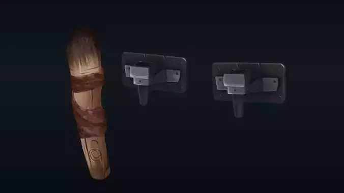 Stylized Torch 3D model Free low-poly 3D model