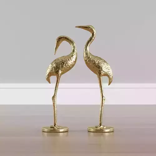 Aged brass flamingo