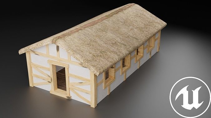 Medieval Barn  Free low-poly 3D model