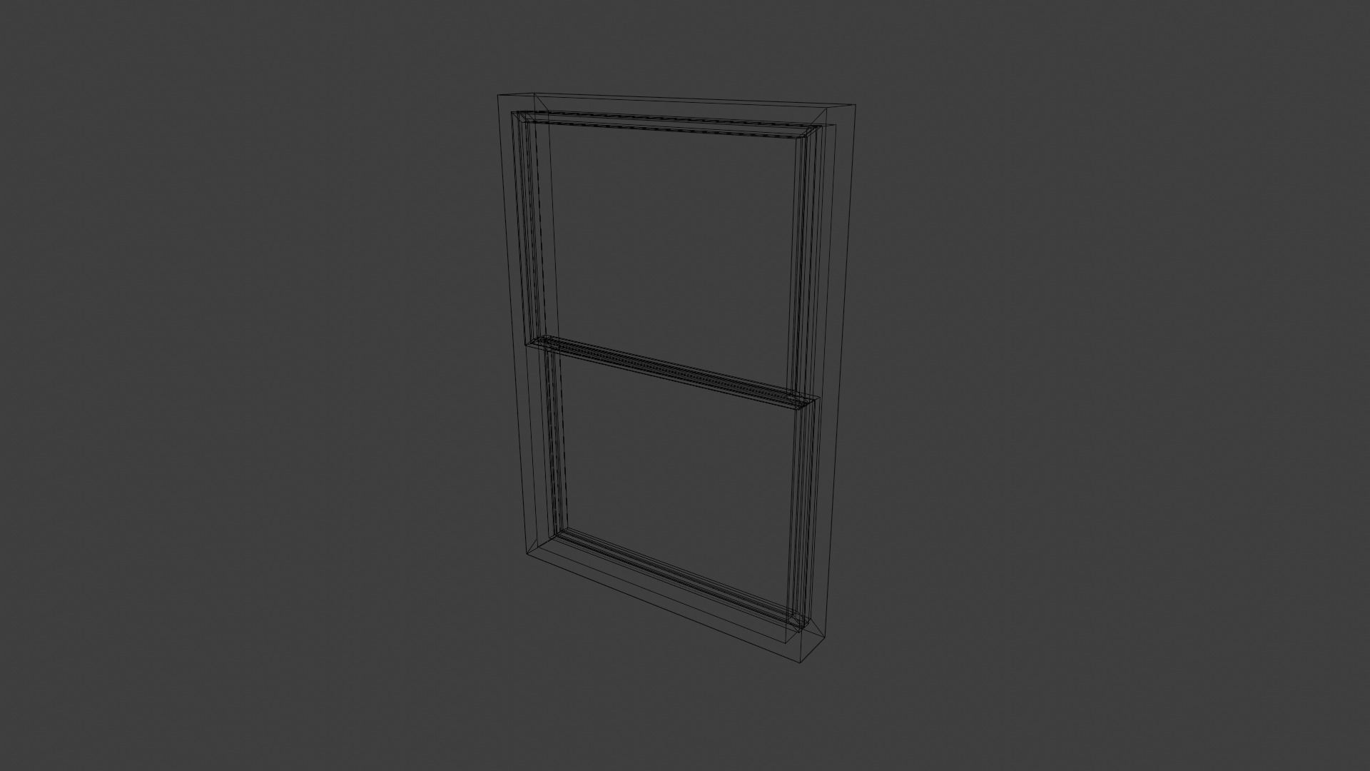  Simple Double Hung Window  Free low-poly 3D model_3