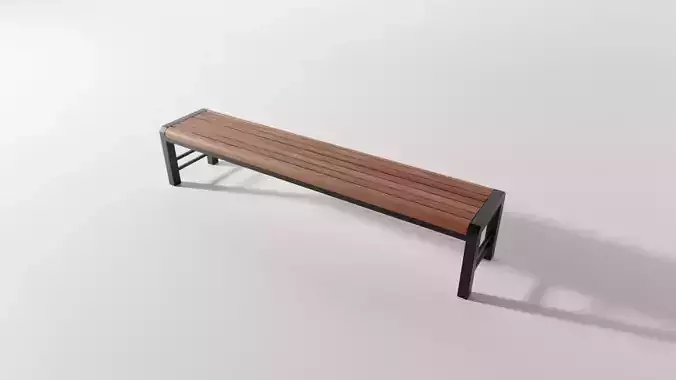 Bench 1 made of metal and wood