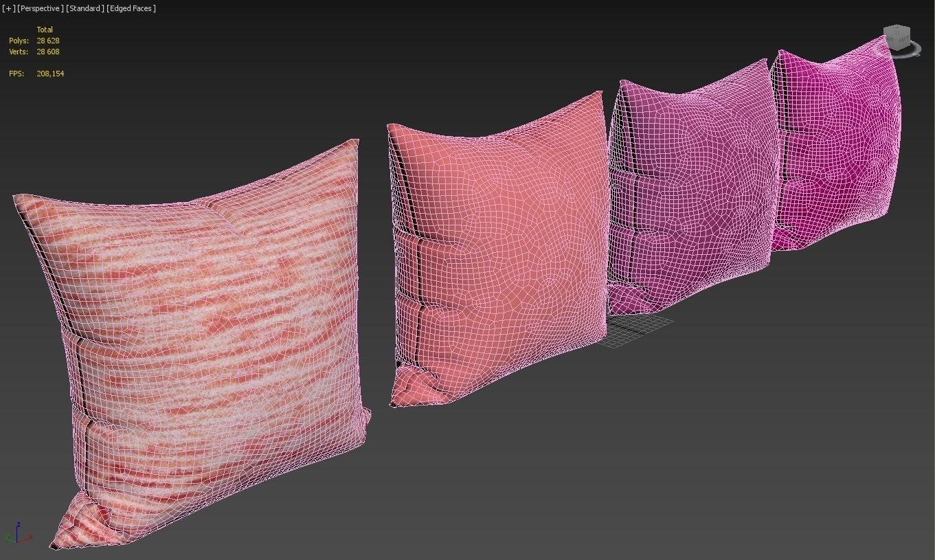 Decorative pillows 026 set 3D model_5