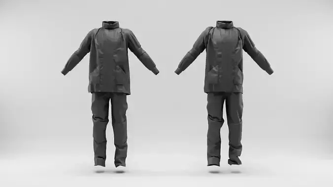 Urban outfit - jacket - pants and backpack 3D model