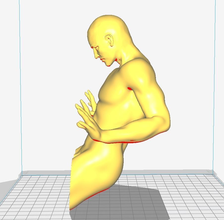 Man coming out of wall inspired by Matteo Pugliese  Art piece 3D print model_1