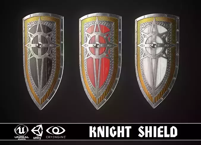 Knight Shield 06 Low-poly 3D model