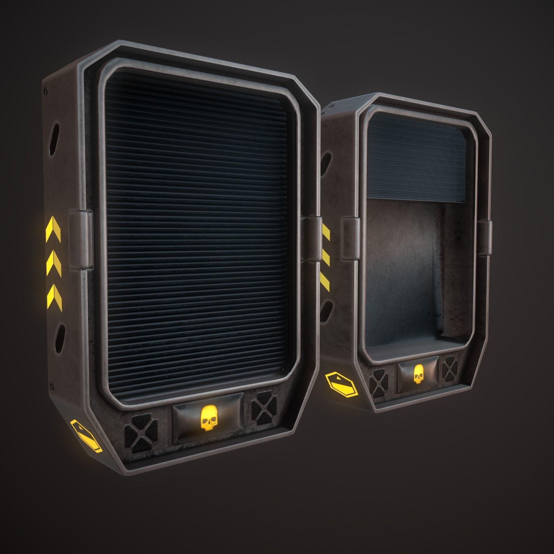 Sci Fi Weapon Rack Low-poly 3D model_2