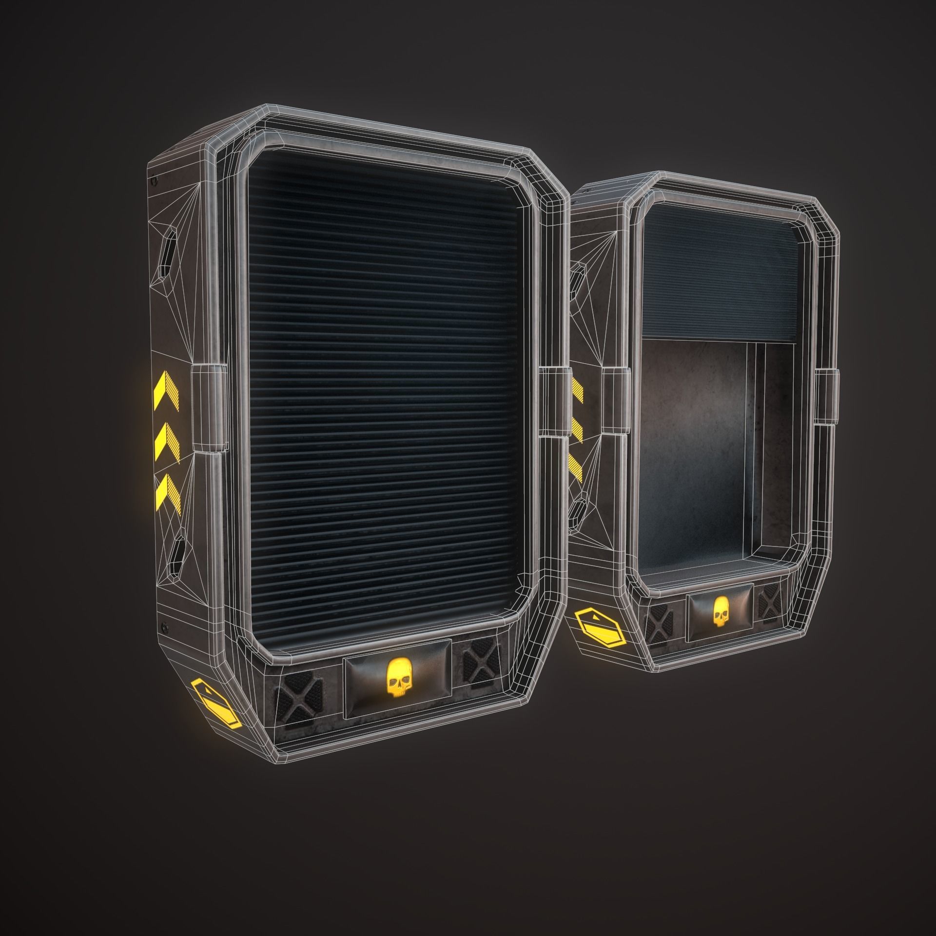 Sci Fi Weapon Rack Low-poly 3D model_9