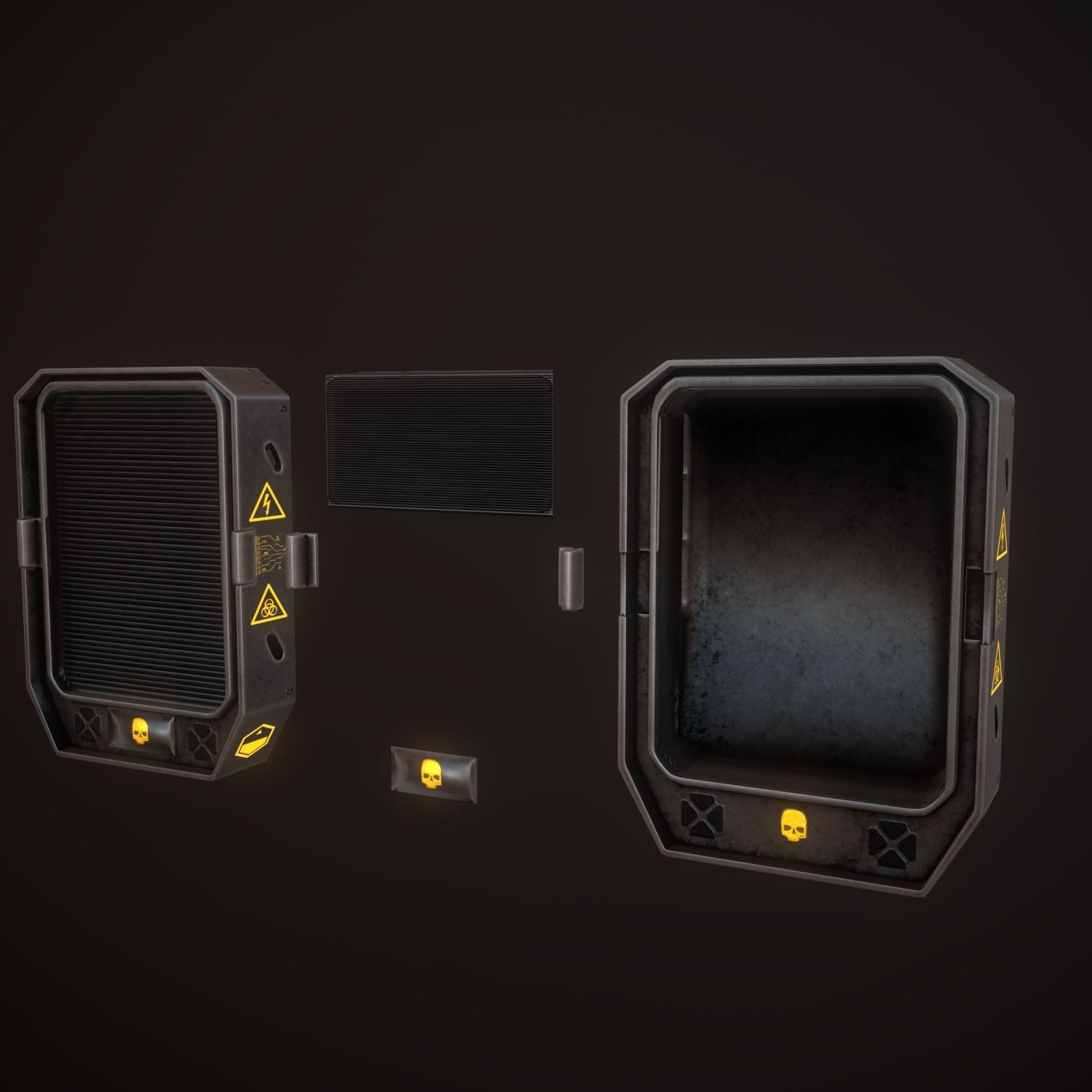 Sci Fi Weapon Rack Low-poly 3D model_6