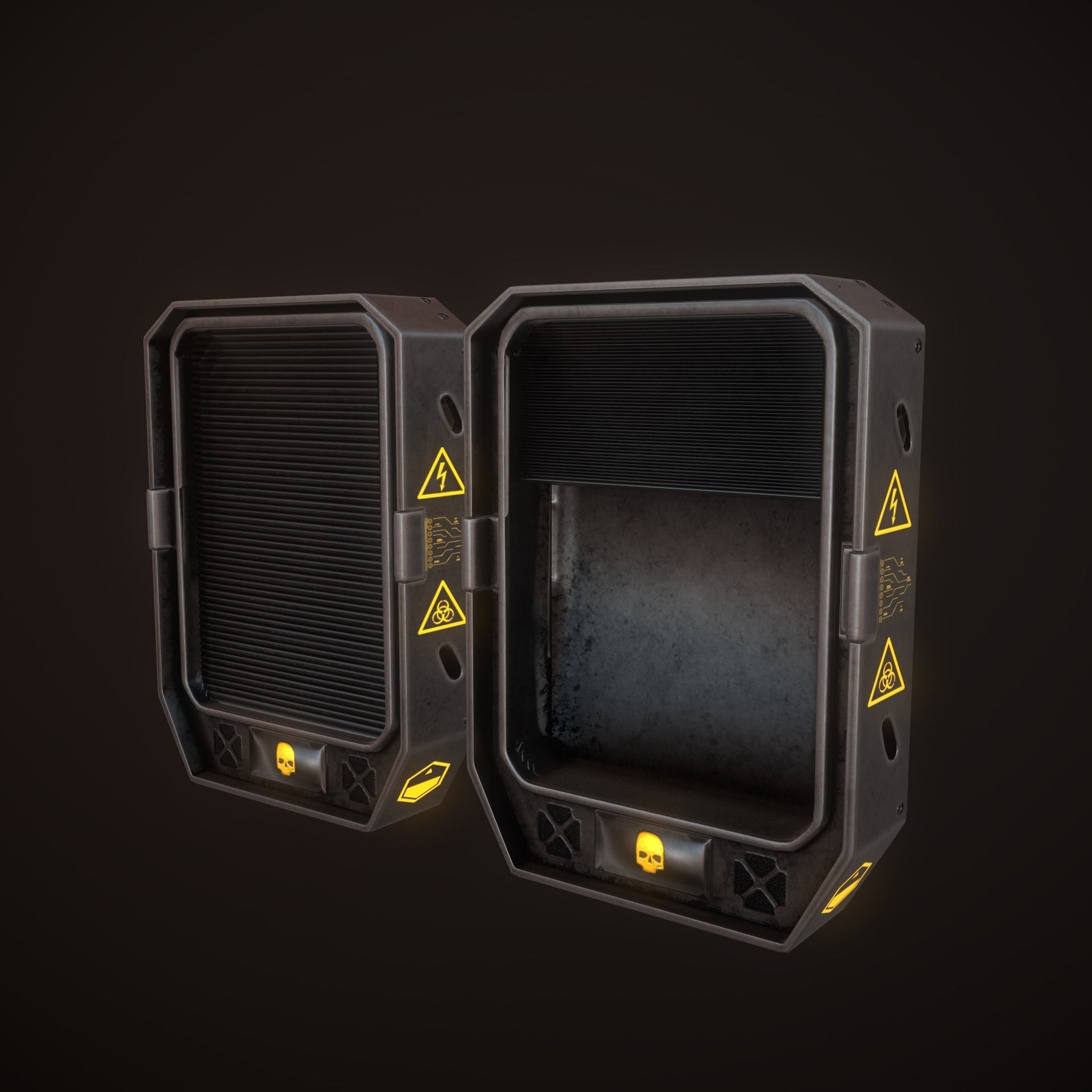 Sci Fi Weapon Rack Low-poly 3D model_3