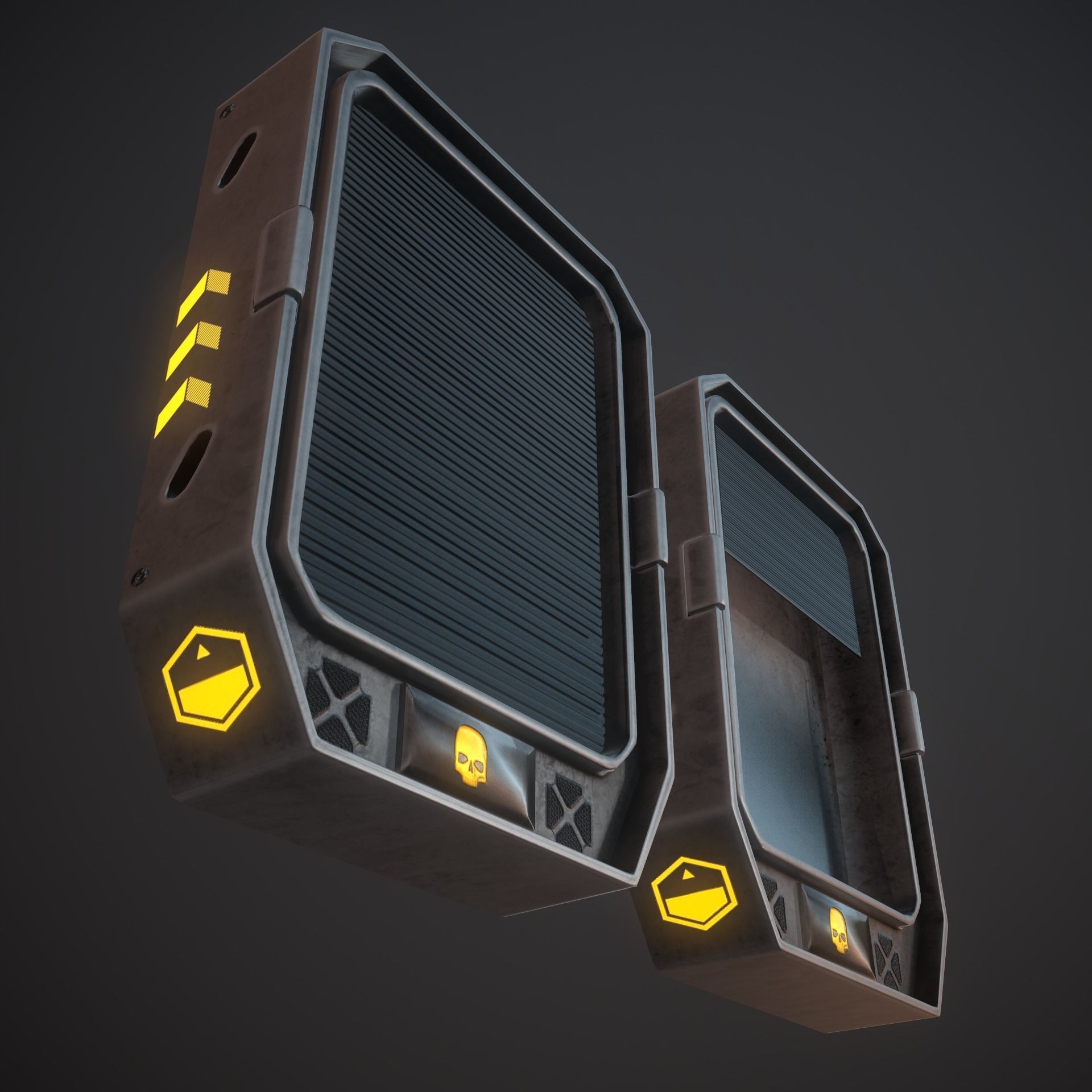 Sci Fi Weapon Rack Low-poly 3D model_5