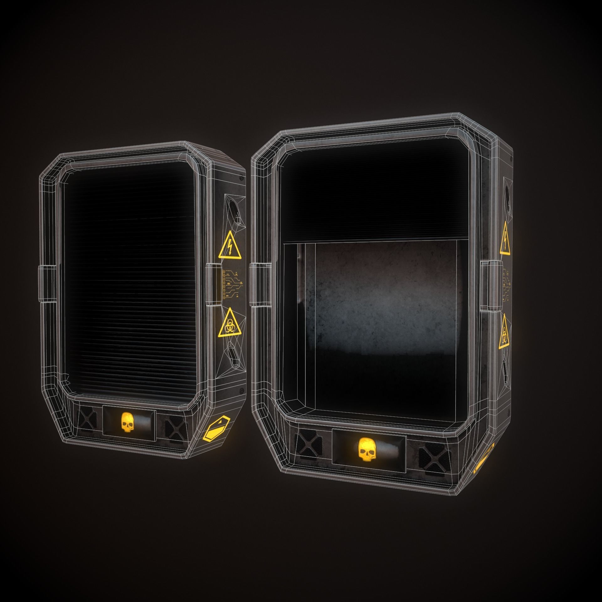 Sci Fi Weapon Rack Low-poly 3D model_8