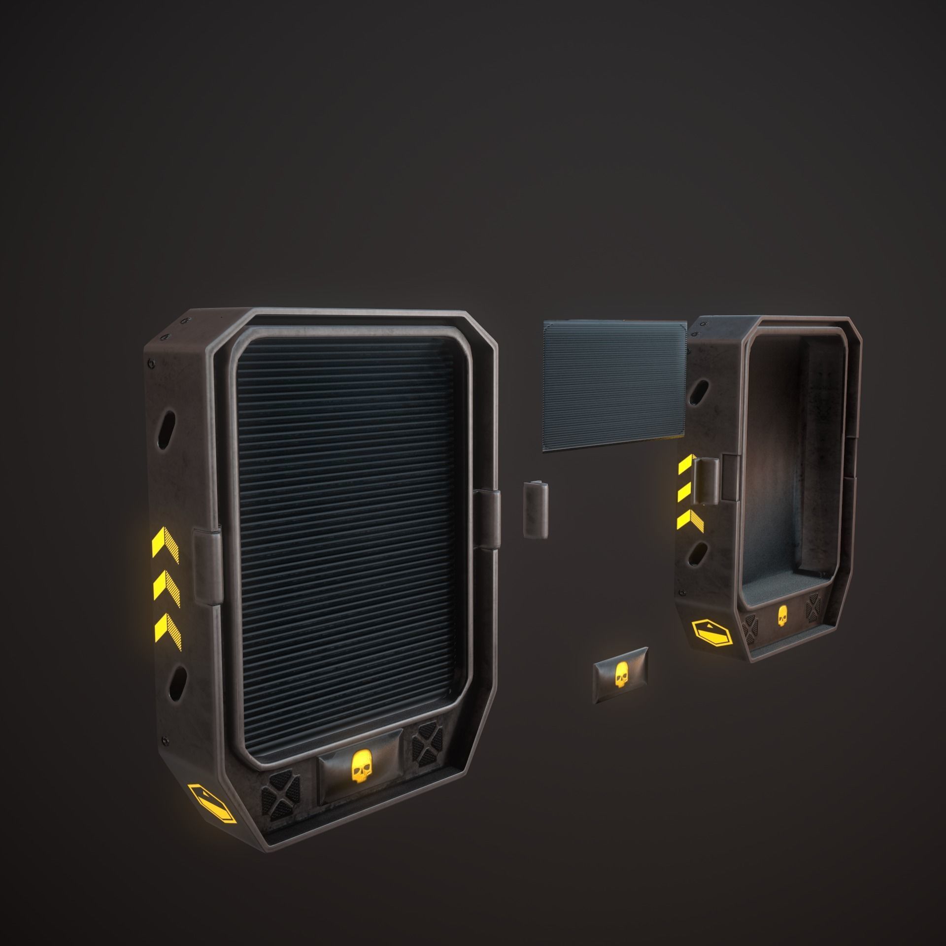 Sci Fi Weapon Rack Low-poly 3D model_7