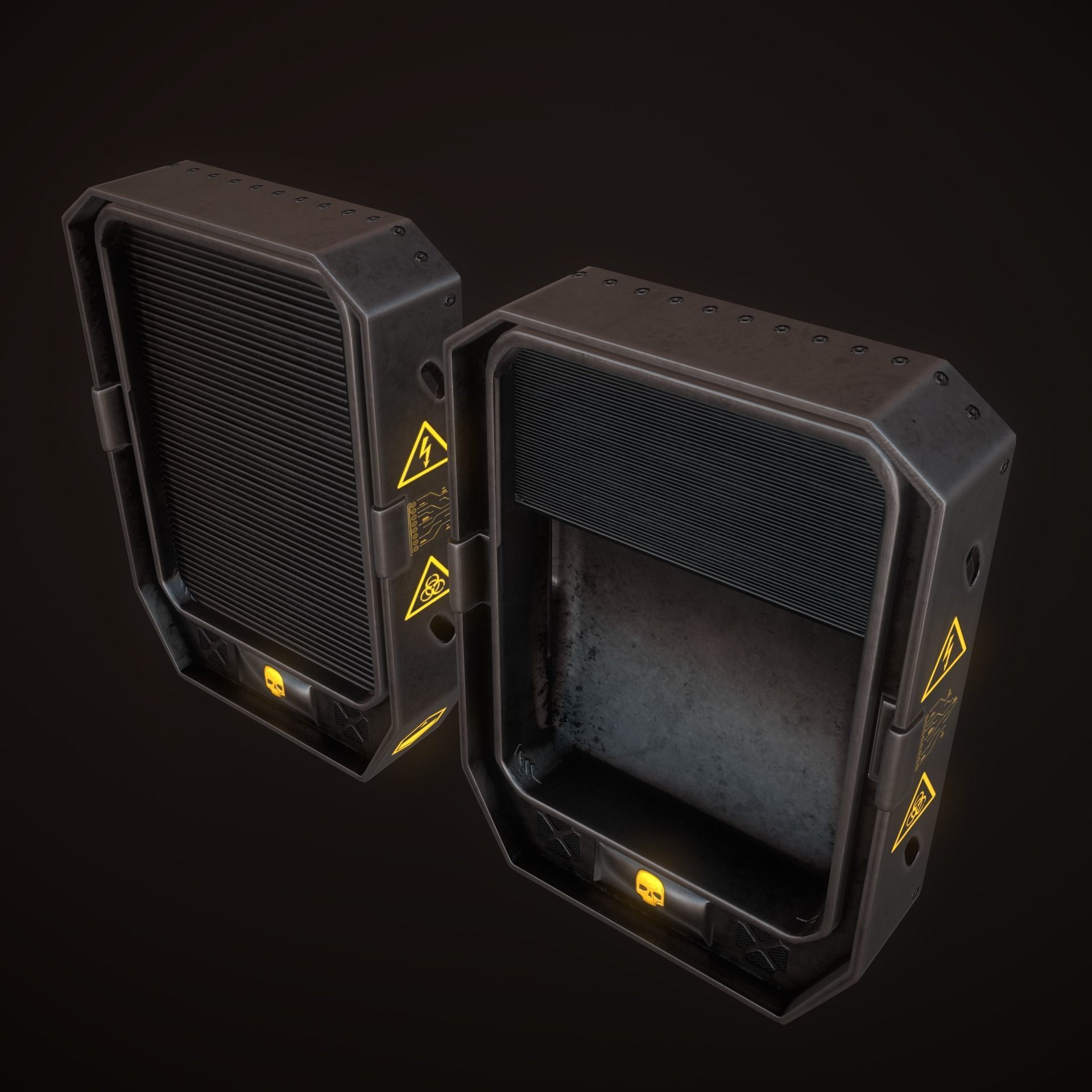 Sci Fi Weapon Rack Low-poly 3D model_4