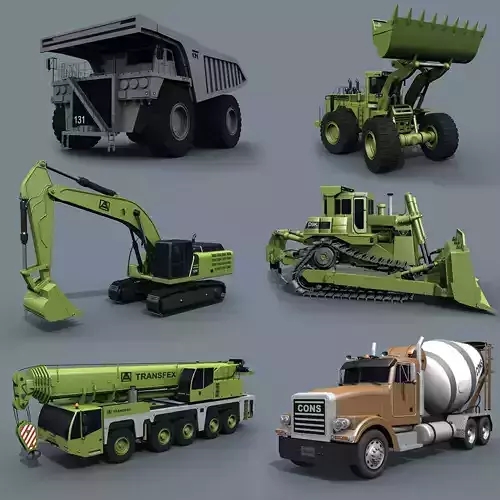 Mighty Mining Pack - 3d animated construction model 3D model
