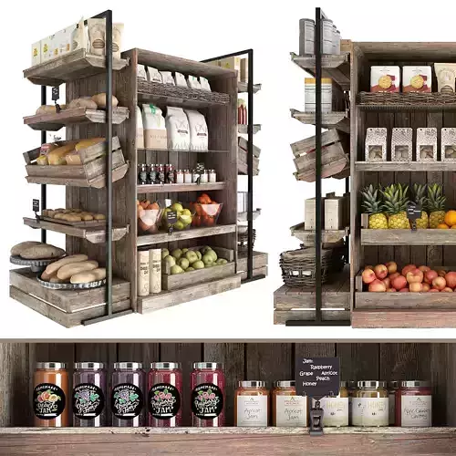 Shelves with products 3D model