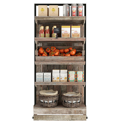 Shelves with products 3D model 6