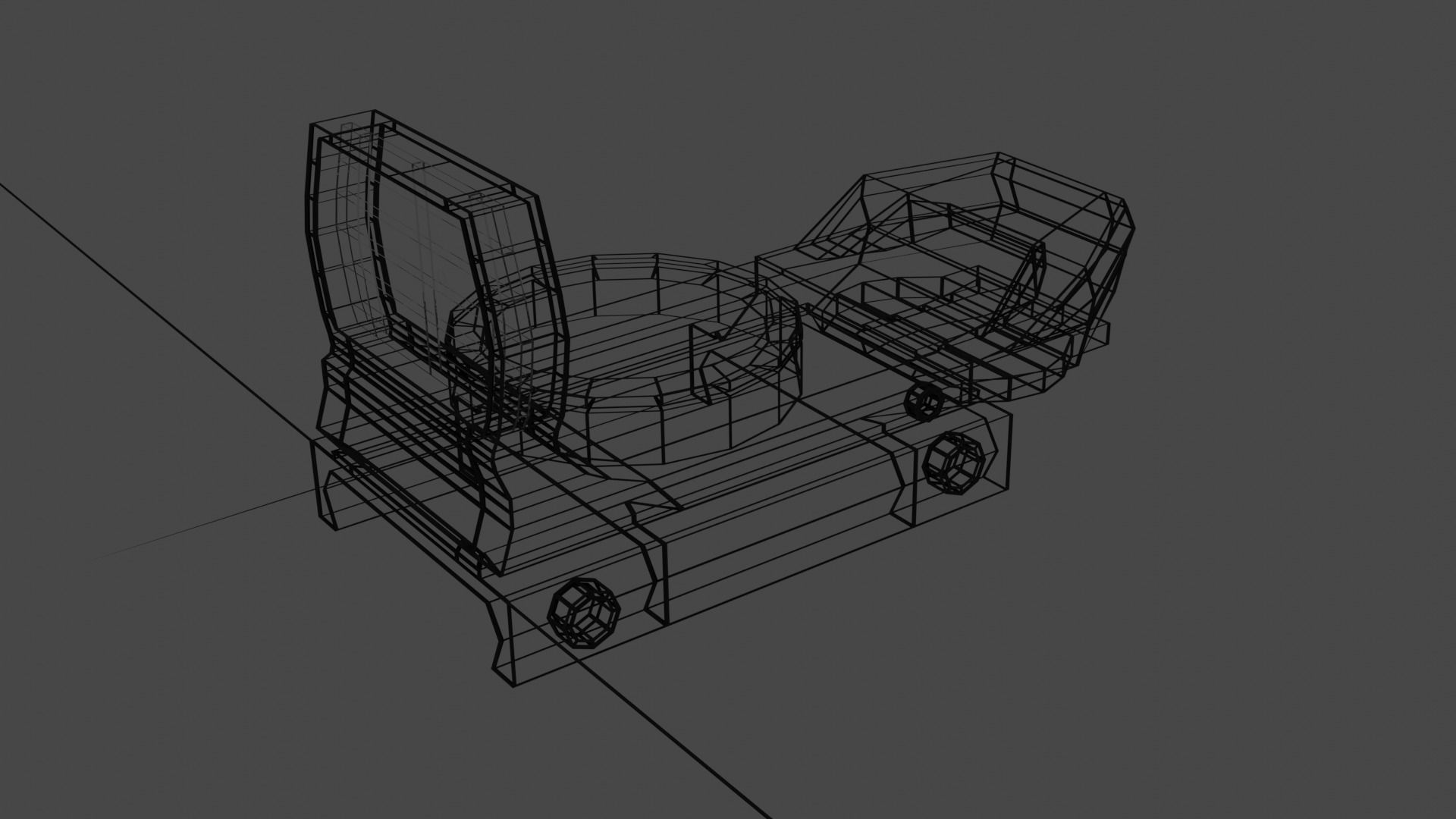 Low-Poly Red Dot Sight Low-poly 3D model_3
