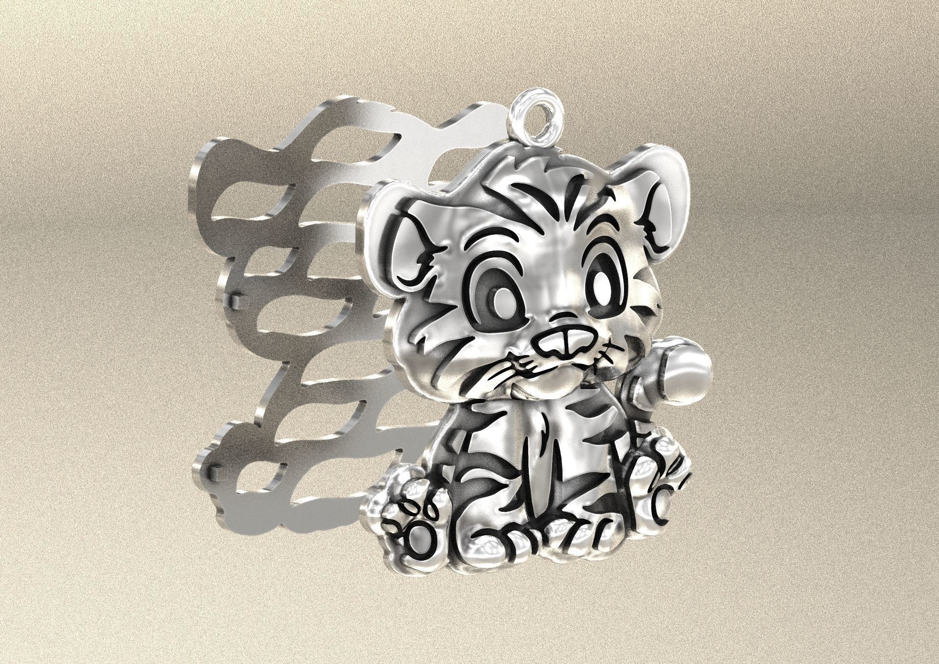 Tiger cub 3D print model_7