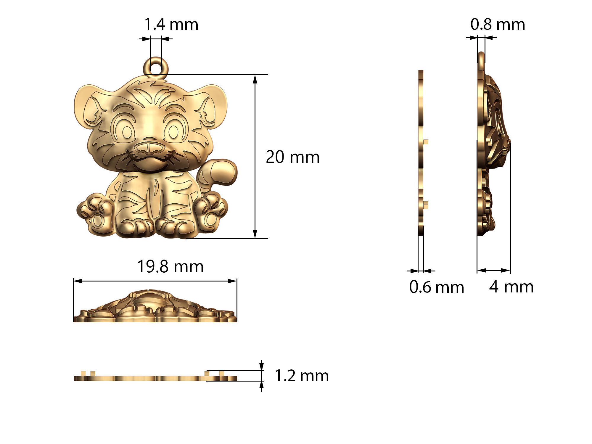 Tiger cub 3D print model_2