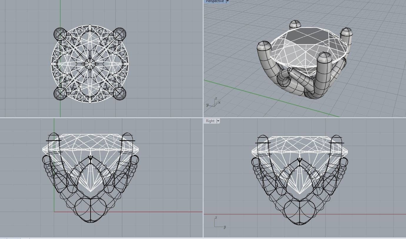 A package of engagement anniversary 4 prong printable ring heads 3D print model_6