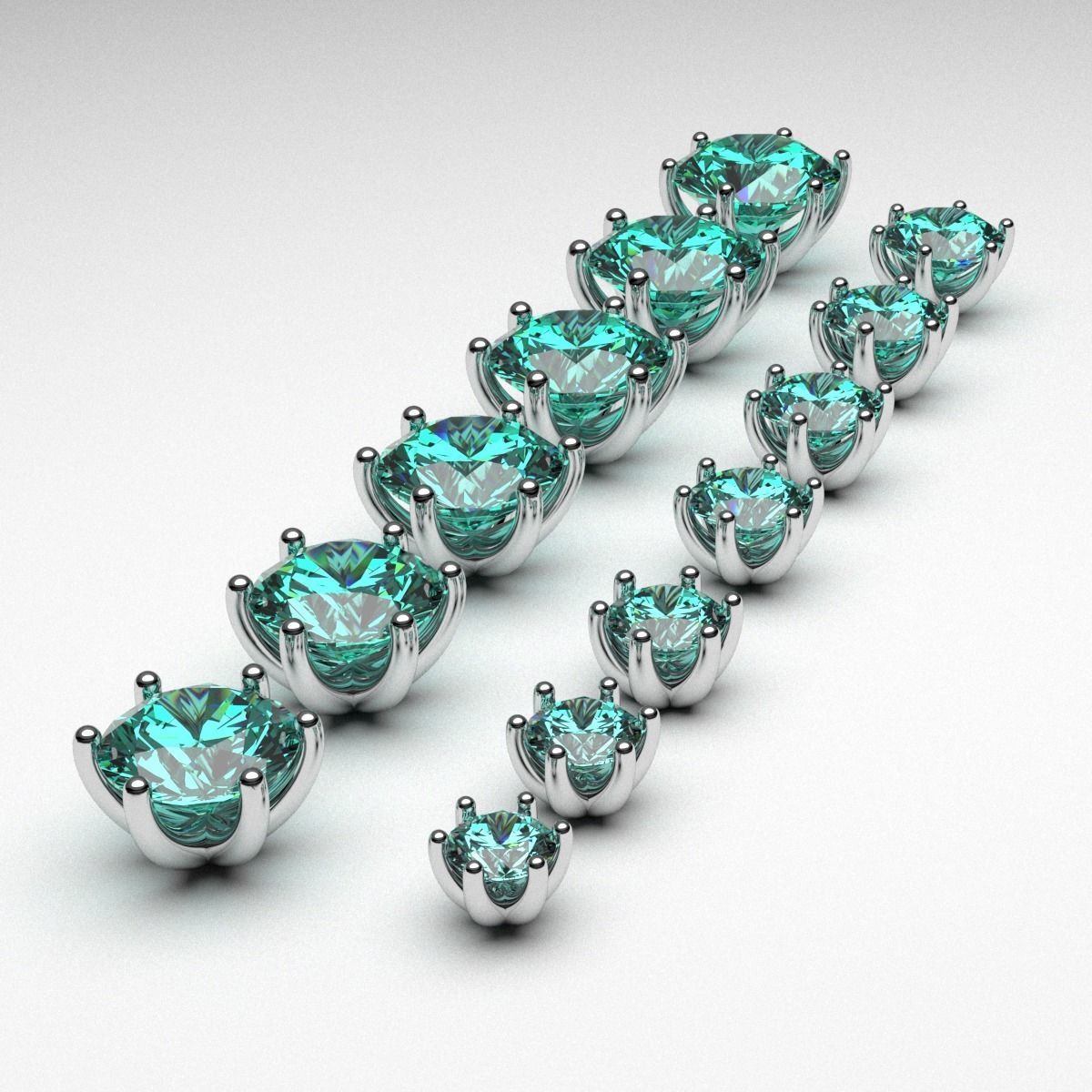 A package of solitaire ring heads engagement 6 prong printable 3D print model_1