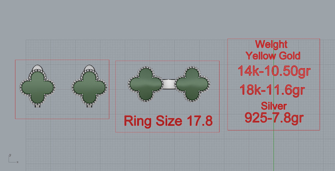 Ring and Earrings  3D print model_11