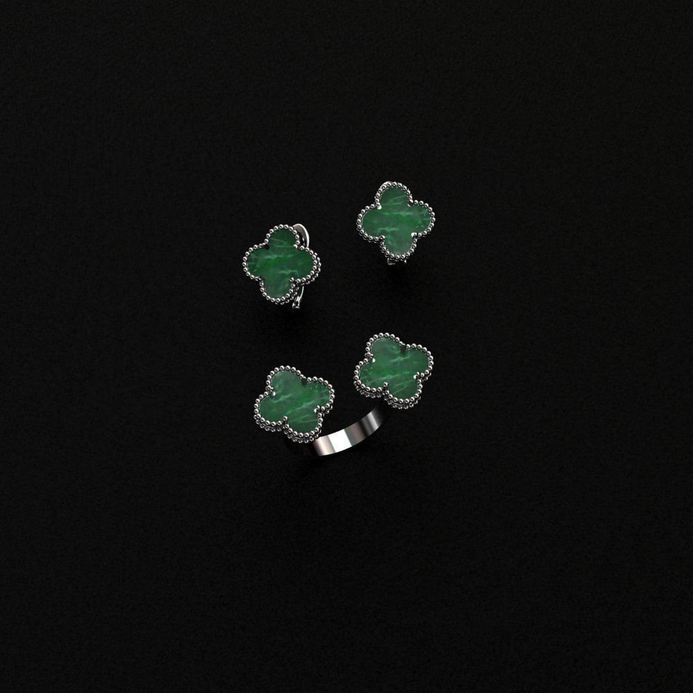 Ring and Earrings  3D print model_6