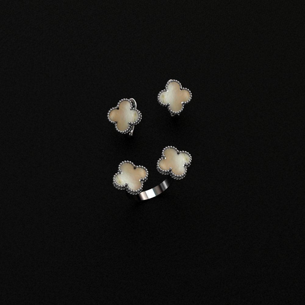 Ring and Earrings  3D print model_10