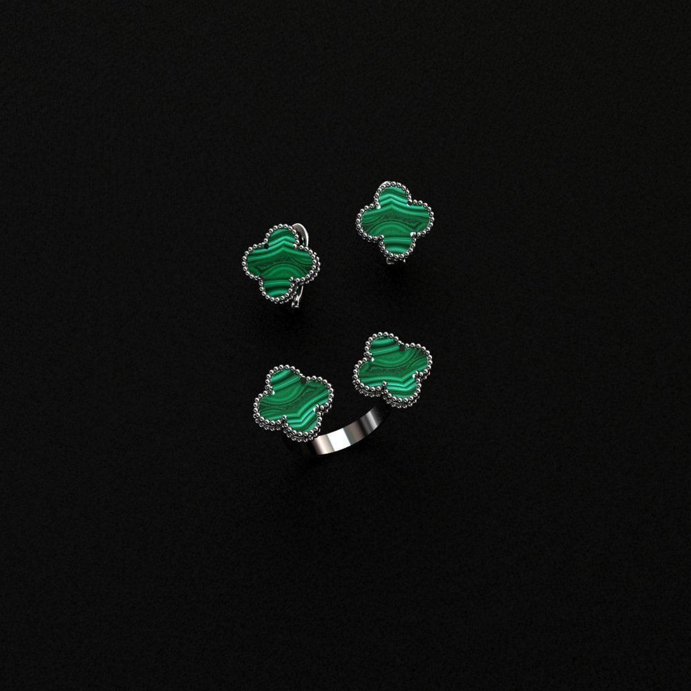 Ring and Earrings  3D print model_8