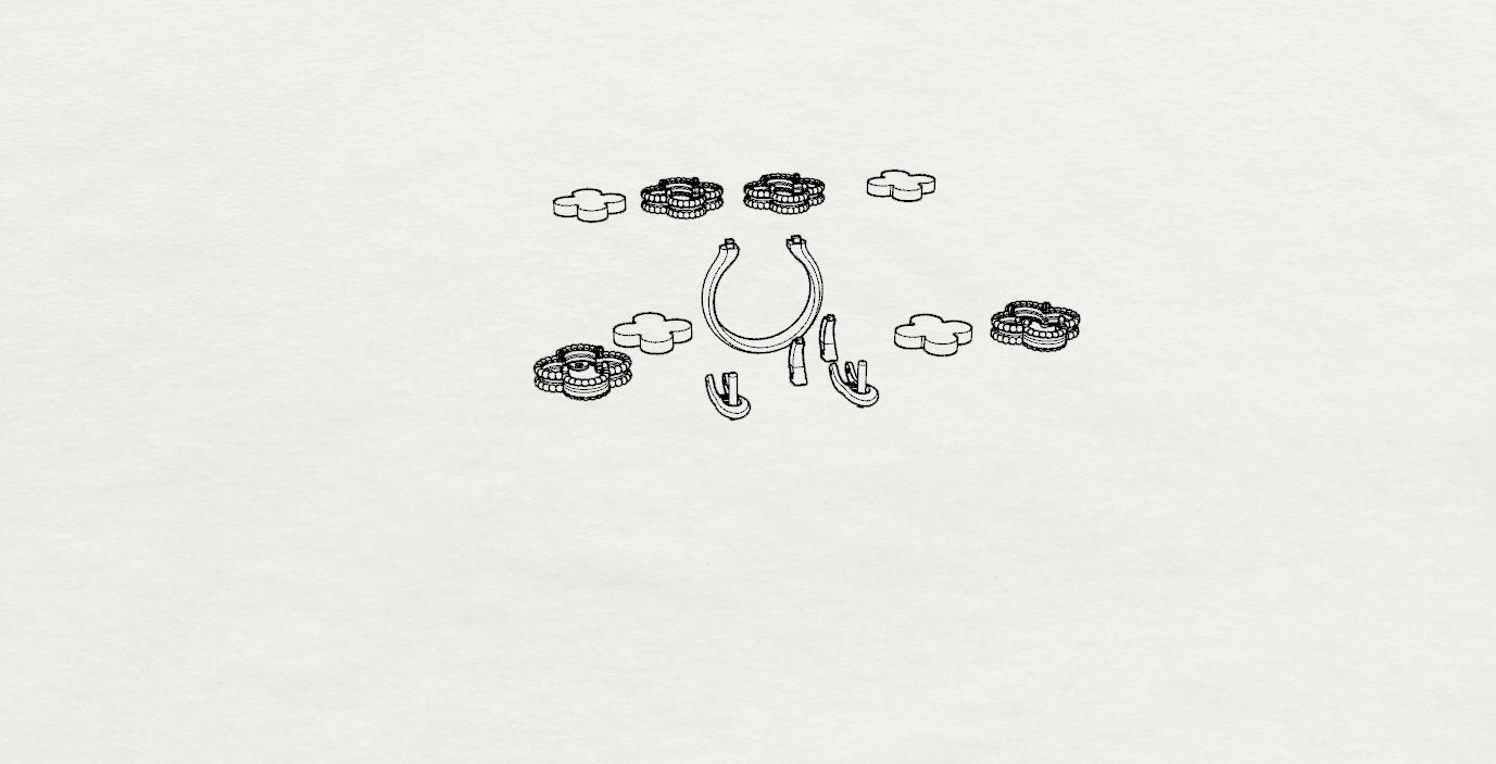 Ring and Earrings  3D print model_15