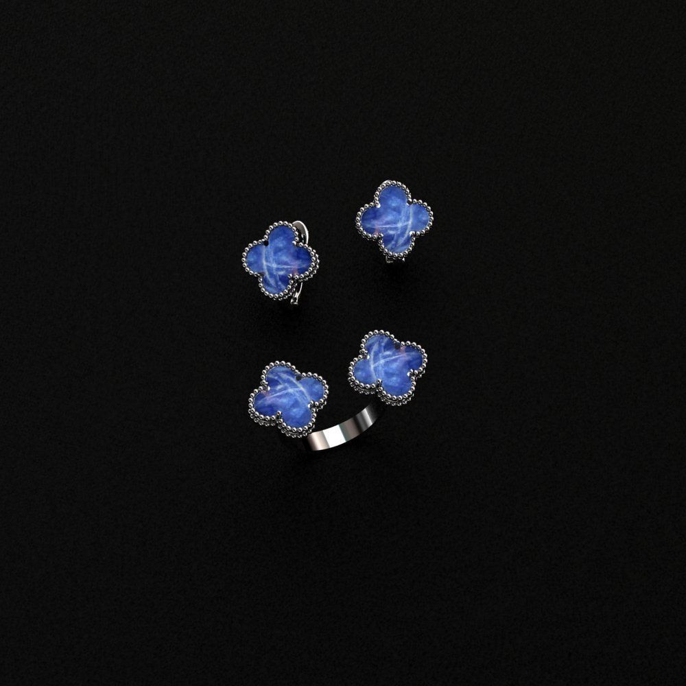 Ring and Earrings  3D print model_7