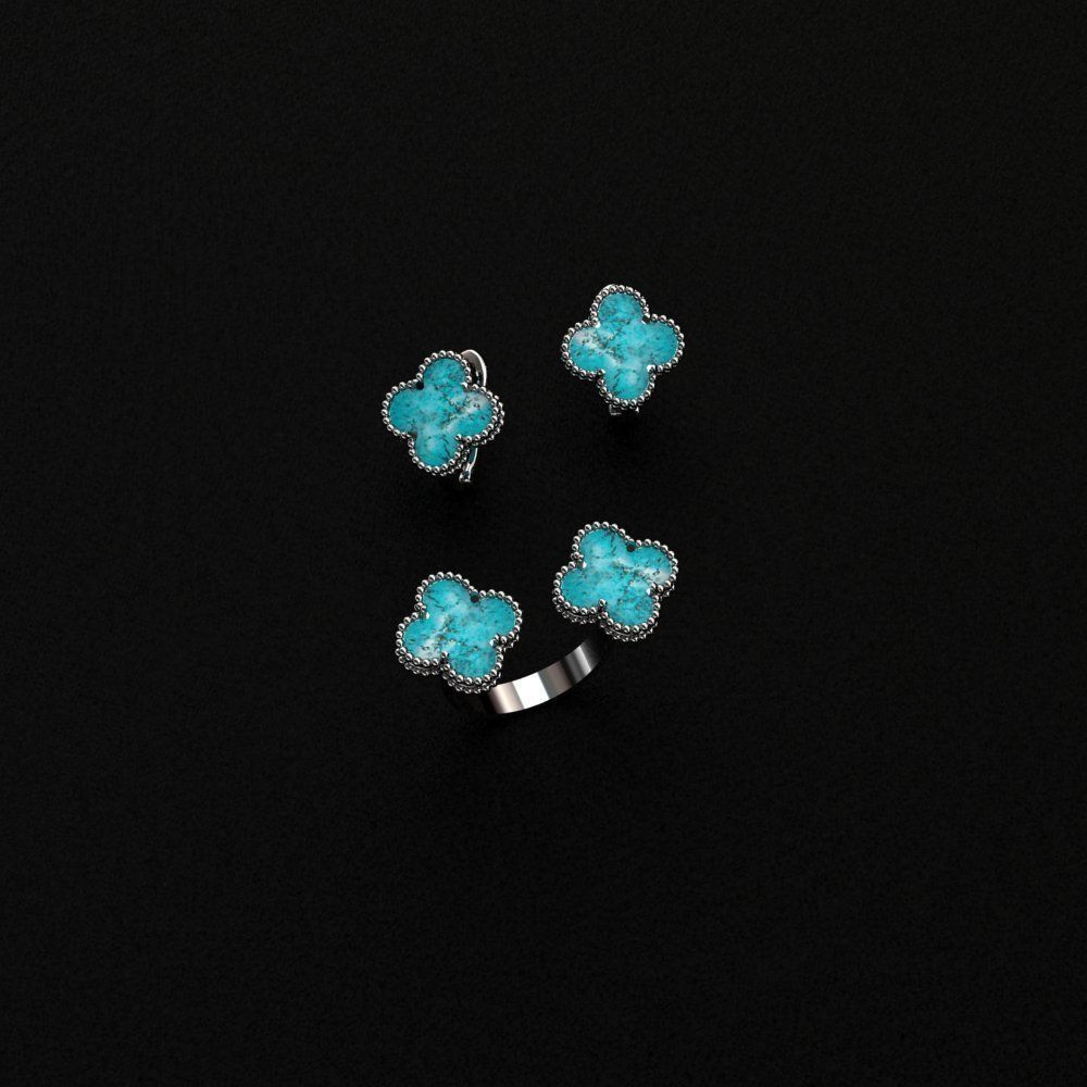 Ring and Earrings  3D print model_5