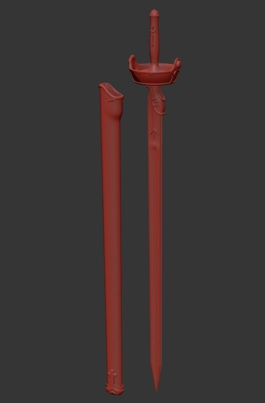 Sword Art Online Lambent Light Rapier 3D print model_5