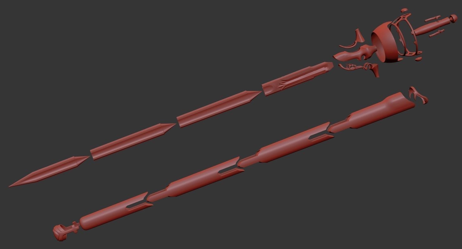 Sword Art Online Lambent Light Rapier 3D print model_1