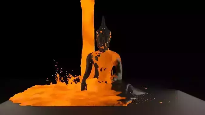 lava simulation with PhoenixFD 3D model 3D model