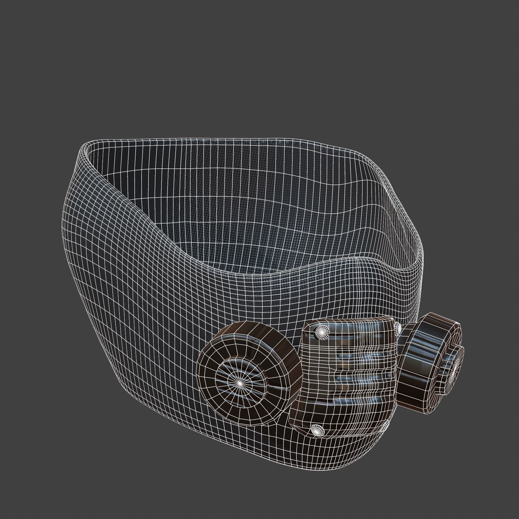 Gas mask helmet 3d model scifi Low-poly  Low-poly 3D model_8