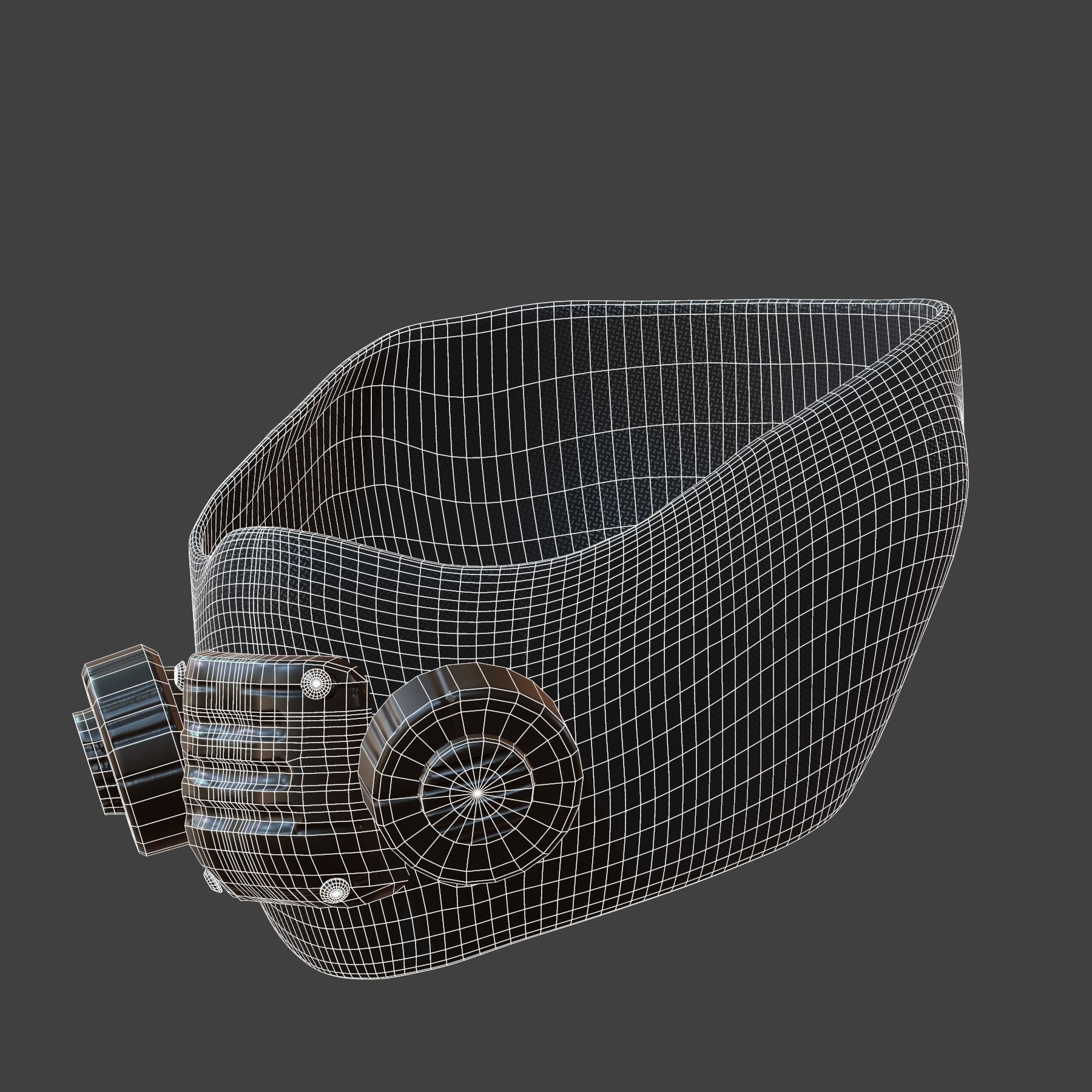 Gas mask helmet 3d model scifi Low-poly  Low-poly 3D model_7