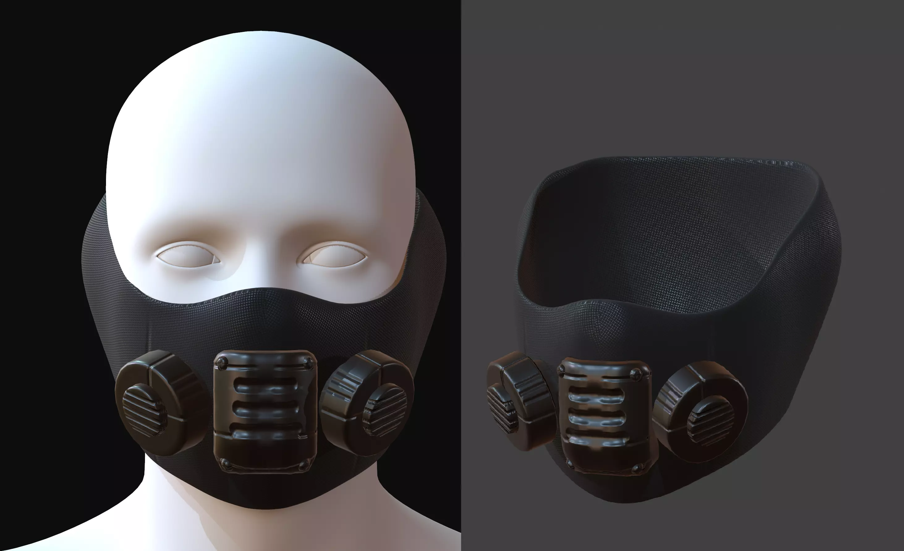 Gas mask helmet 3d model scifi Low-poly  Low-poly 3D model_0