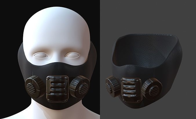 Gas mask helmet 3d model scifi Low-poly  Low-poly 3D model