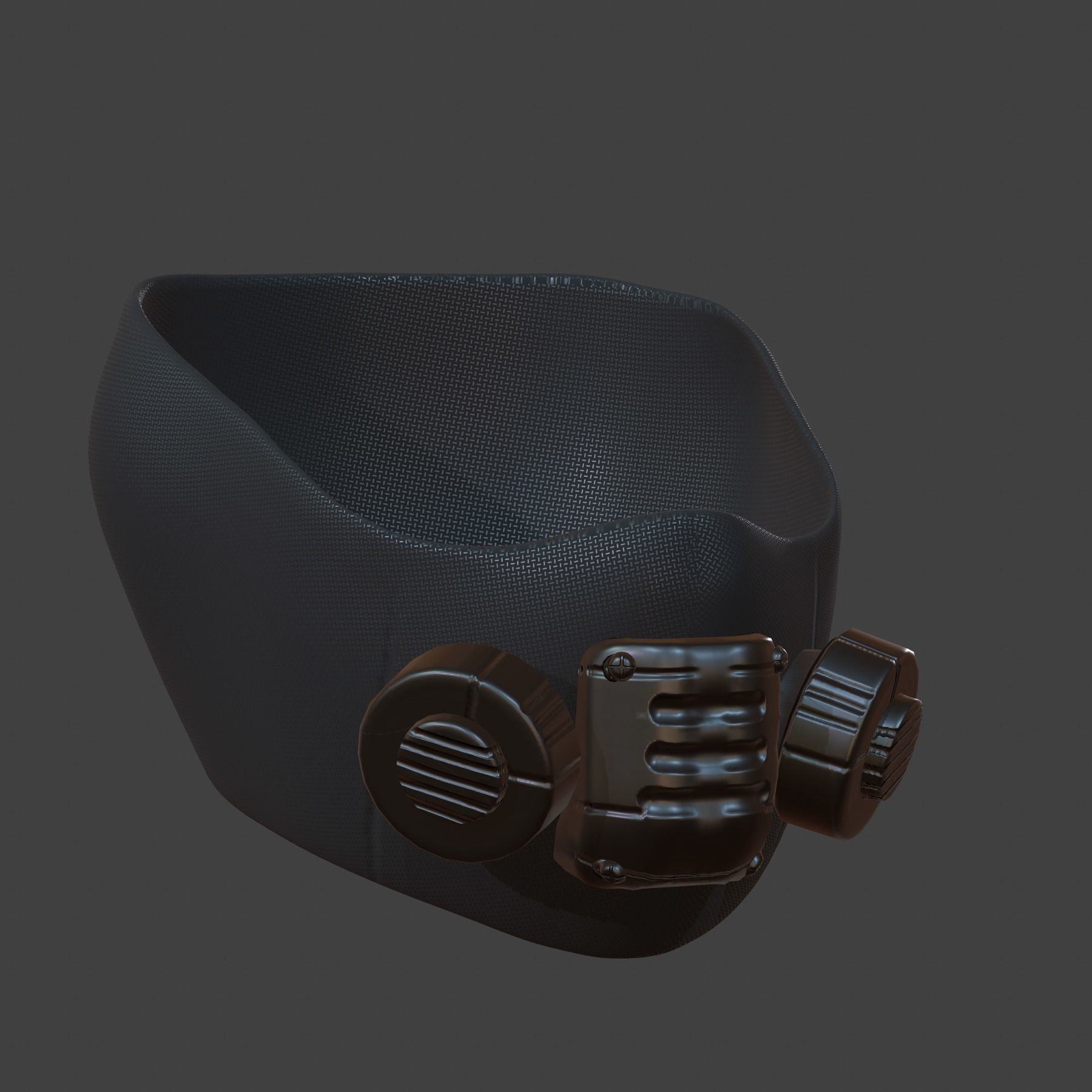 Gas mask helmet 3d model scifi Low-poly  Low-poly 3D model_4