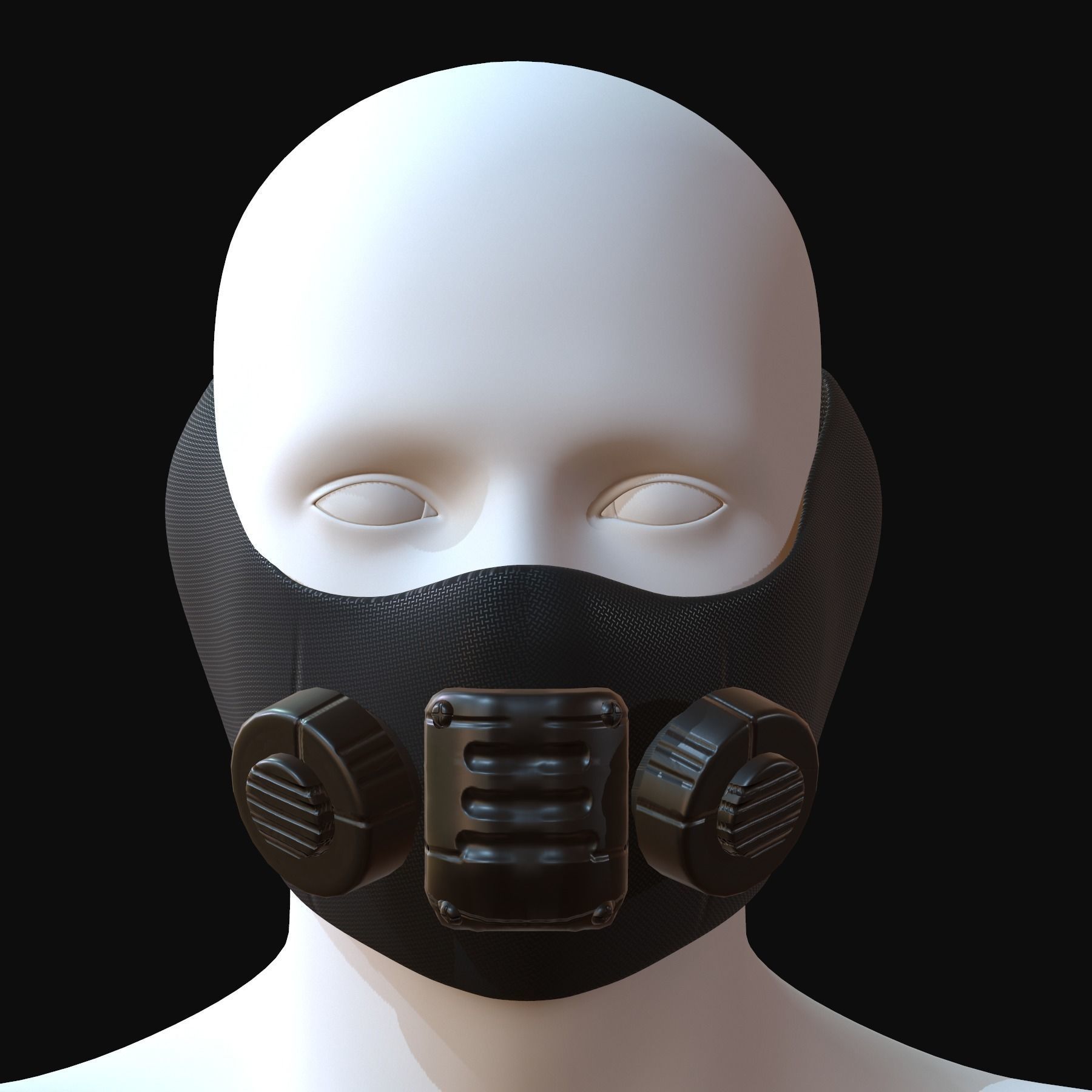 Gas mask helmet 3d model scifi Low-poly  Low-poly 3D model_2