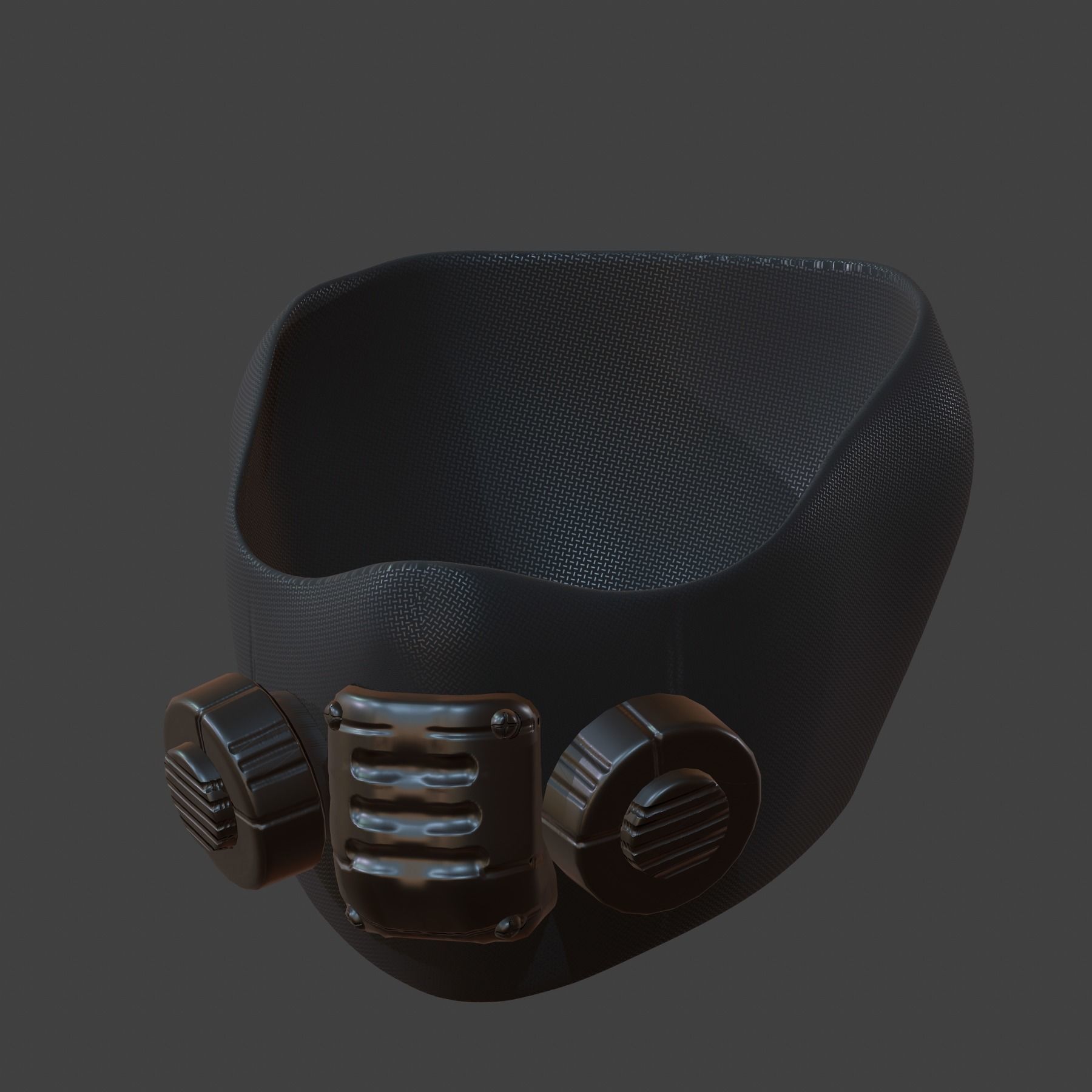 Gas mask helmet 3d model scifi Low-poly  Low-poly 3D model_3