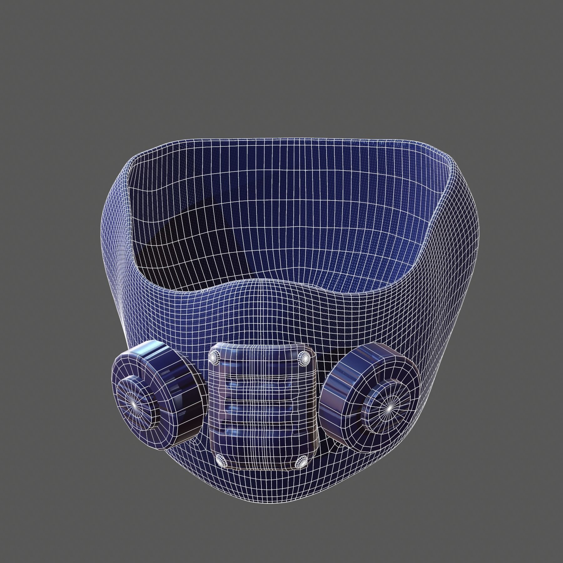 Gas mask helmet 3d model scifi Low-poly Low-poly 3D model_4