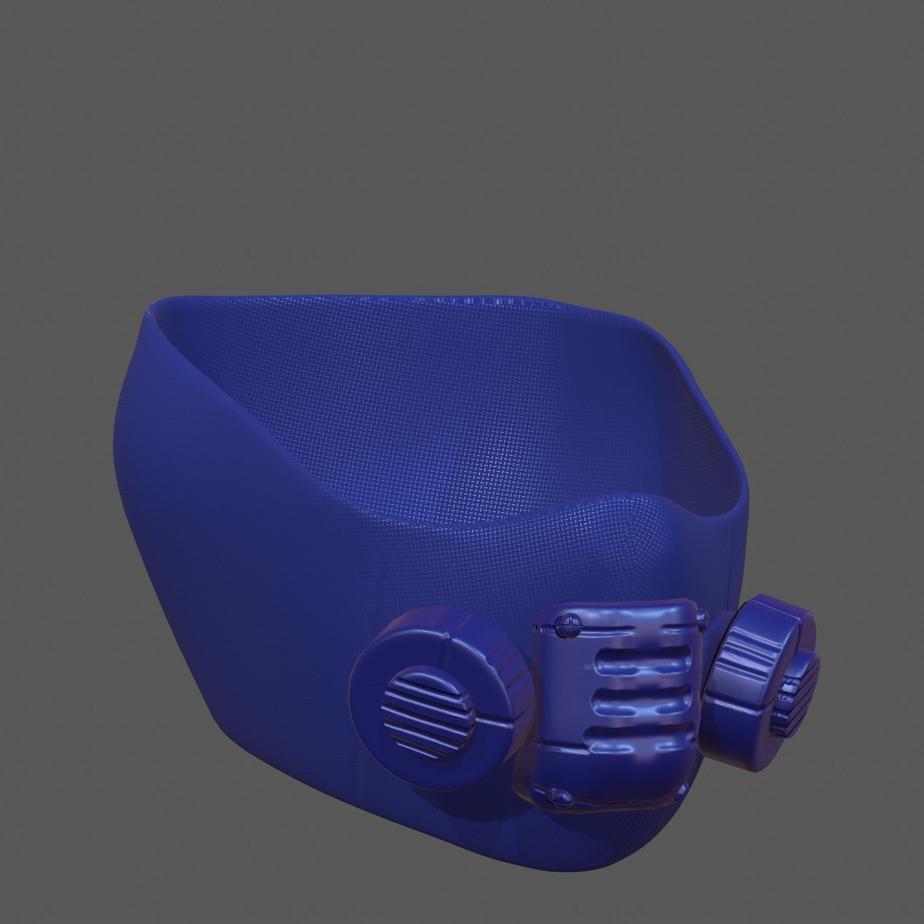 Gas mask helmet 3d model scifi Low-poly Low-poly 3D model_1