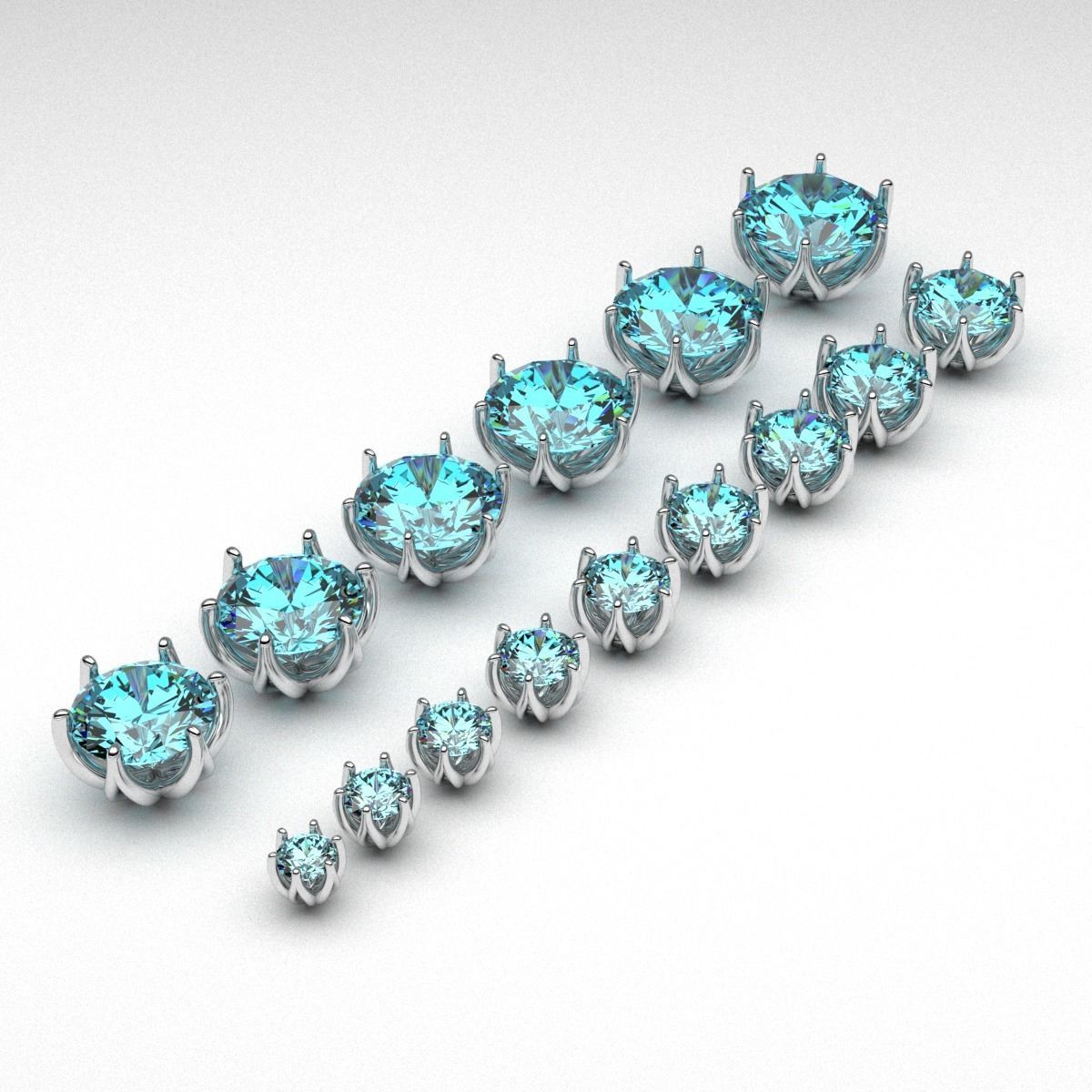 A package of solitaire ring heads engagement 6 prong printable 3D print model_4