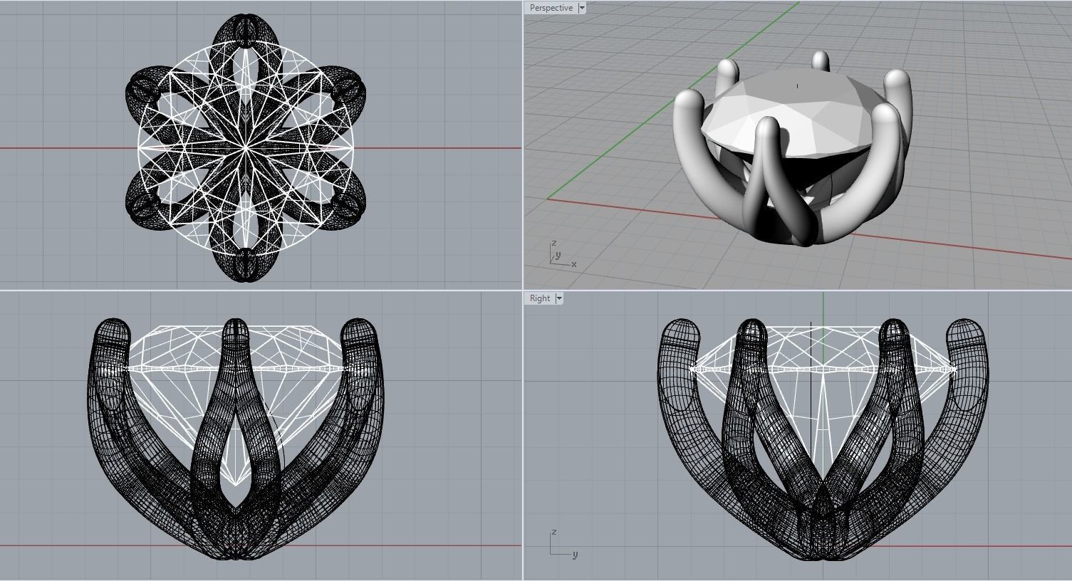 A package of solitaire ring heads engagement 6 prong printable 3D print model_5