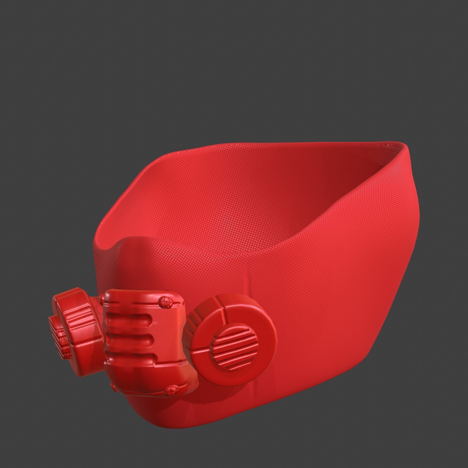 Gas mask helmet 3d model scifi Low-poly Low-poly 3D model_3