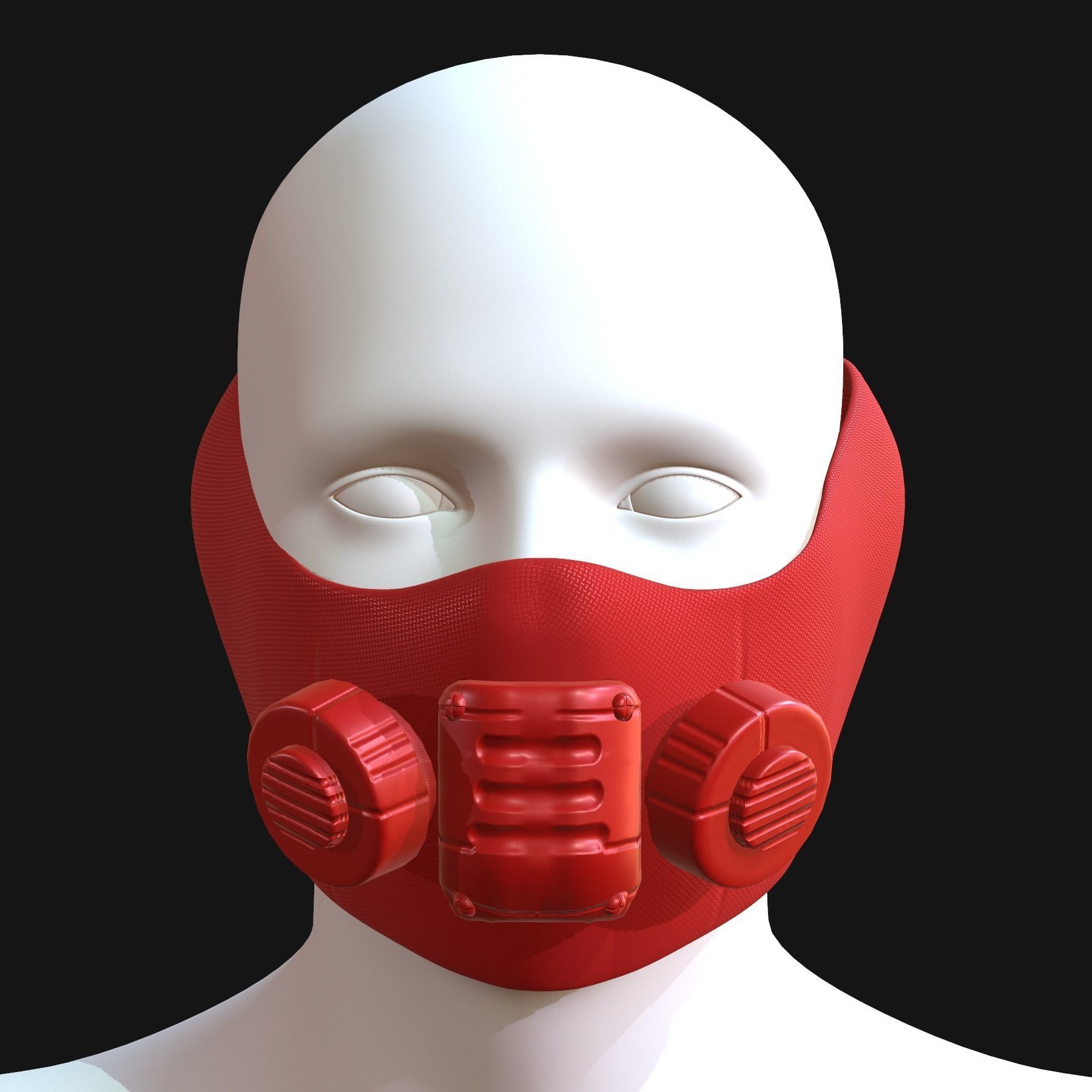 Gas mask helmet 3d model scifi Low-poly Low-poly 3D model_1