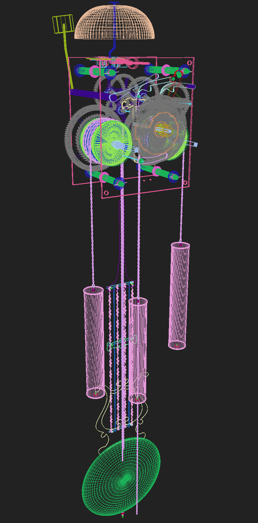 Pendulum Clock Mechanism 3D model_5