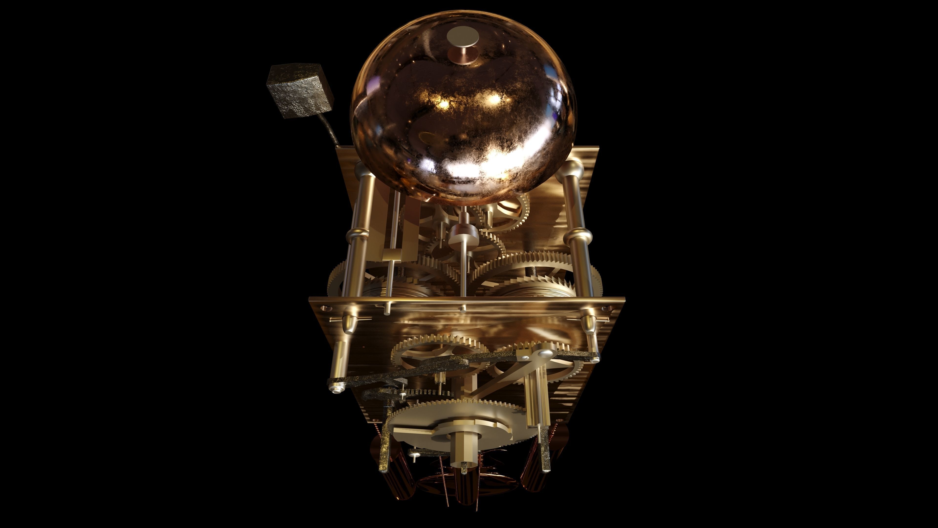 Pendulum Clock Mechanism 3D model_4